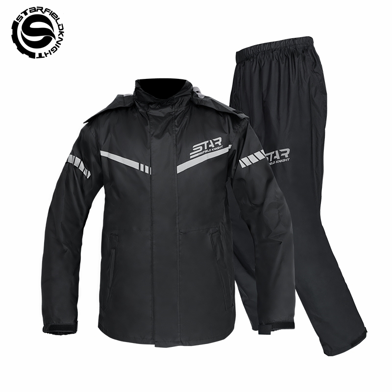 Fishing Rain Suit - SFK Black Motorcycle Rider Raincoat Rainpants