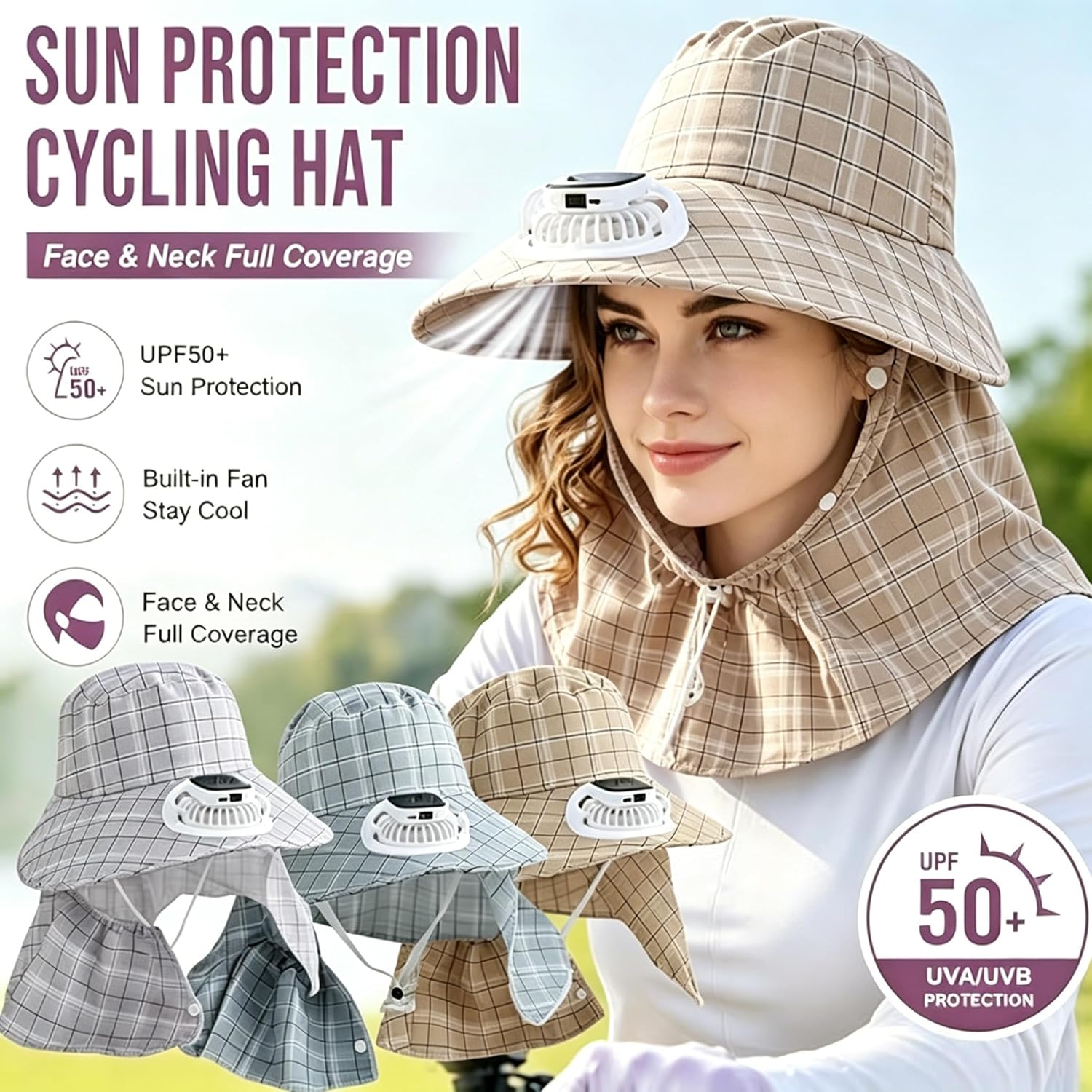 1PC Solar Power Neck Guard Fan - Fishing Hat recension och pris