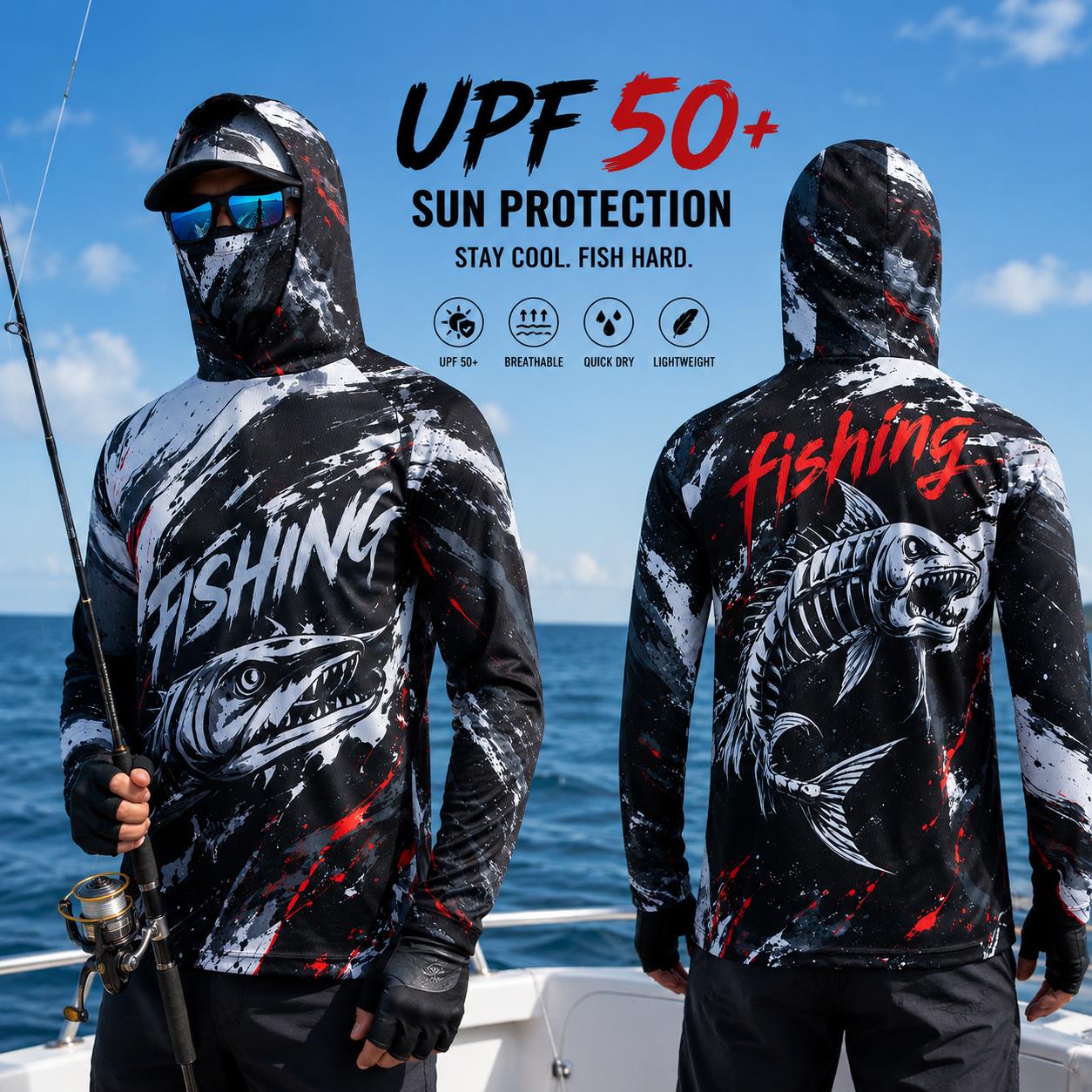 Quick Dry Breathable Men Fishi - Fishing Hoodie recension och pris